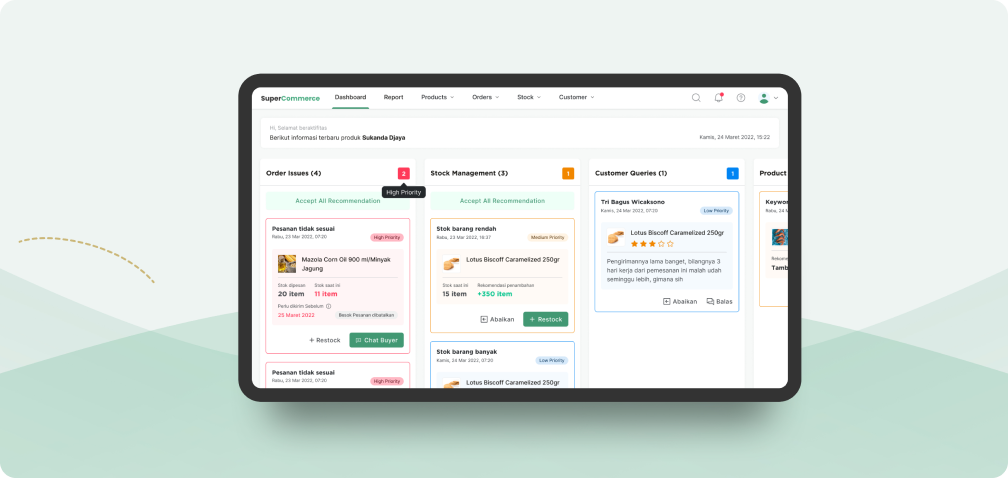 Portfolio UIUX Dashboard Stock Management